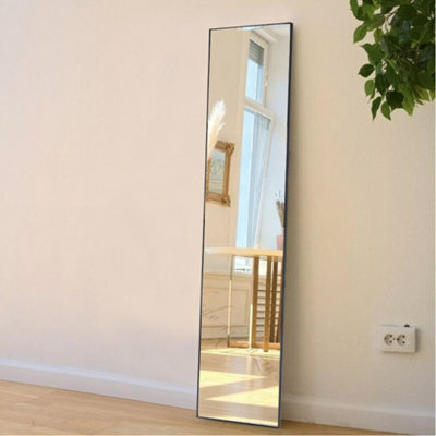 Darphe 28X118Cm Black Metal Frame Over The Door Full Length Mirror - image 1