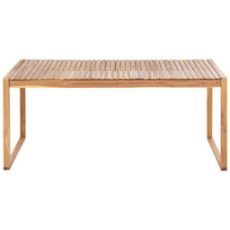 Beliani Garden Dining Set 8 Seater Sassari Ii Certified Acacia Wood Light Brown - thumbnail 5