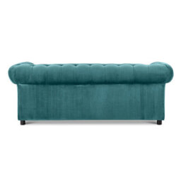 Furnishings For Less UK Ashbourne Chesterfield Teal Velvet Fabric Sofa Suite 3 Seater And 2 Seater Studded Design - thumbnail 4