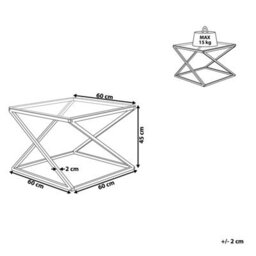 Beliani Coffee Table Beverly Glass Gold - thumbnail 3