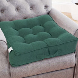 Casabella Booster Cushion Armchair Cushion Large Booster Seat Dining Chair 50X50+10Cm Thick Floor Cushion Sofa Seat Jade - thumbnail 1