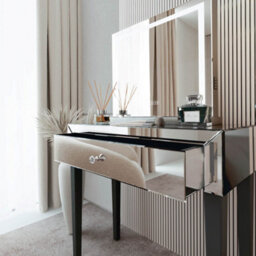 CARME Home Rendall X Laguna Silver Led Mirror Dressing Table - thumbnail 5
