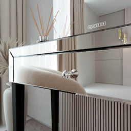 CARME Home Rendall X Laguna Silver Led Mirror Dressing Table - thumbnail 6