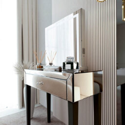 CARME Home Rendall X Laguna Silver Led Mirror Dressing Table - thumbnail 2