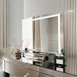 CARME Home Rendall X Laguna Silver Led Mirror Dressing Table - thumbnail 3