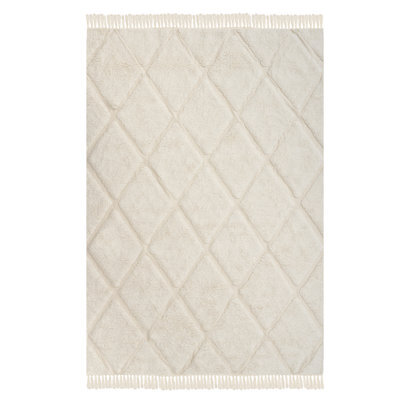 Beliani Kids Rug Xeldem Light Beige 140 X 200 Cm Cotton - image 1