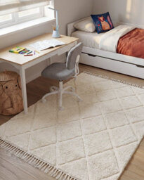 Beliani Kids Rug Xeldem  Light Beige 140 X 200 Cm Cotton - thumbnail 2
