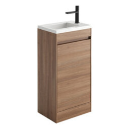 Plum&clay Rigel Natural Oak Floor Standing Cloakroom Vanity Unit With Resin Basin (W)44Cm (H)87Cm - thumbnail 1