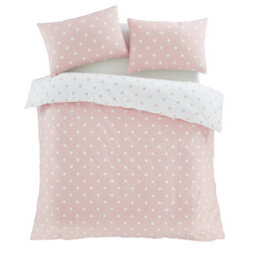 Catherine Lansfield Brushed Polka Dot Pink Duvet Cover Set King Bedding Set - thumbnail 5