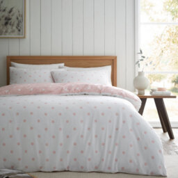 Catherine Lansfield Brushed Polka Dot Pink Duvet Cover Set King Bedding Set - thumbnail 2