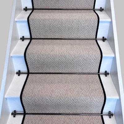 RainbowHome Herringbone Keswick Cream Fleck Stair Runner With 100% Pure Wool Edge Sample - image 1