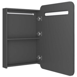 Berkfield Led Bathroom Mirror Cabinet Grey 60X11X80 Cm - thumbnail 5