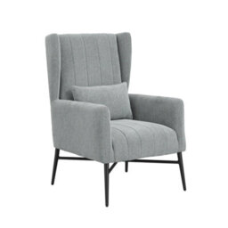 LPD Henley Seafoam Tweed Accent Chair High Back With Cushion Black Metal Frame Upholstered Seating - thumbnail 2