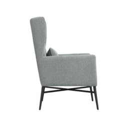 LPD Henley Seafoam Tweed Accent Chair High Back With Cushion Black Metal Frame Upholstered Seating - thumbnail 6