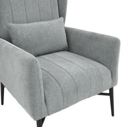 LPD Henley Seafoam Tweed Accent Chair High Back With Cushion Black Metal Frame Upholstered Seating - thumbnail 4
