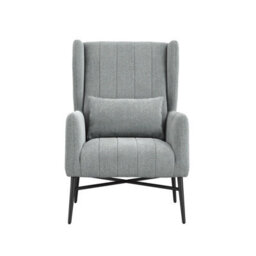 LPD Henley Seafoam Tweed Accent Chair High Back With Cushion Black Metal Frame Upholstered Seating - thumbnail 5