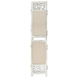 Berkfield Elegant 4-Panel Room Divider Cream 140X165 Cm Fabric