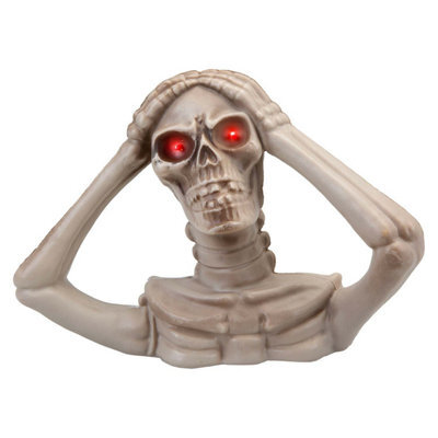 Halloween Skeleton Bust Led Eyes Hands On Head Trick Or Treat Party - image 1