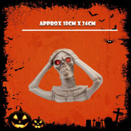 Halloween Skeleton Bust Led Eyes Hands On Head Trick Or Treat Party - thumbnail 2