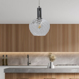 First Choice Lighting Set Of 2 Bradson - Clear Swirl Glass Chrome Deco Pendant Fittings - thumbnail 4
