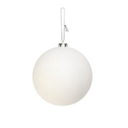 Glitter Shatterproof Bauble X1 15Cm - White - thumbnail 1