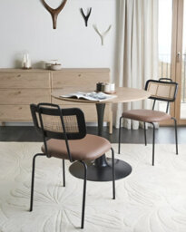 Beliani Set Of 2 Dining Chairs Adelanto Metal Brown - thumbnail 2