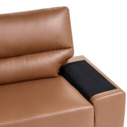Beliani Sofa 3 Seater Vogar Faux Leather Golden Brown - thumbnail 7