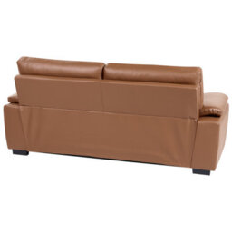 Beliani Sofa 3 Seater Vogar Faux Leather Golden Brown - thumbnail 6