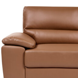 Beliani Sofa 3 Seater Vogar Faux Leather Golden Brown - thumbnail 8