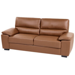 Beliani Sofa 3 Seater Vogar Faux Leather Golden Brown - thumbnail 5
