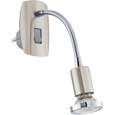 Loops Sleek Modern Satin Nickel And Chrome Led Wall Light Indoor Spaces - image 1
