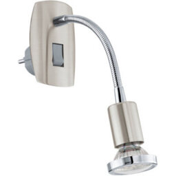 Loops Sleek Modern Satin Nickel And Chrome Led Wall Light Indoor Spaces - thumbnail 1