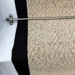 RainbowHome Herringbone Beige Biscotti Stair Runner With 100% Cotton Black Border 50 650 - thumbnail 3