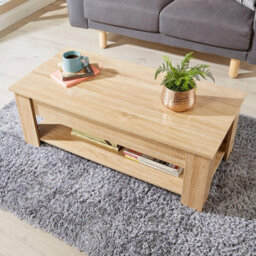 Home Source Orlando Lift Up Undershelf Storage Coffee Table Natural - thumbnail 5