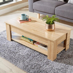 Home Source Orlando Lift Up Undershelf Storage Coffee Table Natural - thumbnail 7