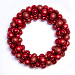 Christmas Tree World 56Cm Red Shatterproof Bauble Wreath - thumbnail 2