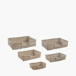 Pacific Lifestyle Tobs Grey Kubu Rattan Dog Beds Set Of 5 - thumbnail 2