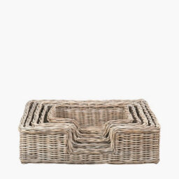 Pacific Lifestyle Tobs Grey Kubu Rattan Dog Beds Set Of 5 - thumbnail 3