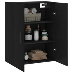 Berkfield Wall Mounted Cabinet Black 69.5X34X90 Cm - thumbnail 5