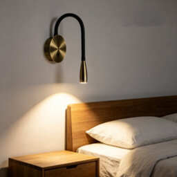Amorly Bedside Reading Wall Light Adjustable Hose Wall Lamp With Switch 360 Rotating 3W - 6000K Bedroom Wall Lamps,antique Bronze - thumbnail 2