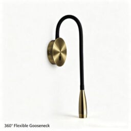 Amorly Bedside Reading Wall Light Adjustable Hose Wall Lamp With Switch 360 Rotating 3W - 6000K Bedroom Wall Lamps,antique Bronze - thumbnail 1