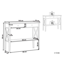 Wyld And Coco Black Retro Console Table 2 Drawers 100 X 35 Cm - thumbnail 4