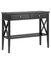 Wyld And Coco Black Retro Console Table 2 Drawers 100 X 35 Cm - thumbnail 3