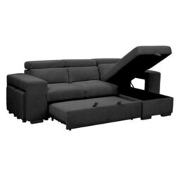 Home Detail Azalea Sofa With Chaise And Pull-Out Sofa Bed, Charcoal Cord - thumbnail 4