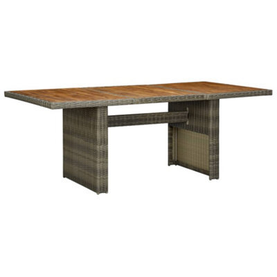 Berkfield Garden Table Brown Poly Rattan And Solid Acacia Wood - image 1