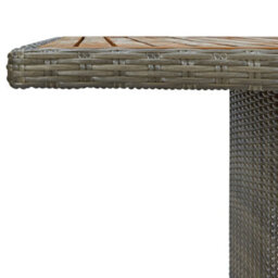 Berkfield Garden Table Brown Poly Rattan And Solid Acacia Wood - thumbnail 4