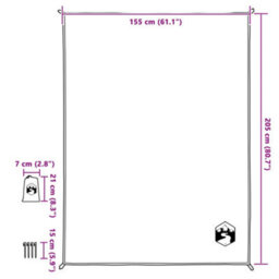 Berkfield Picnic Blanket With Pegs Green 205X155 Cm - thumbnail 6