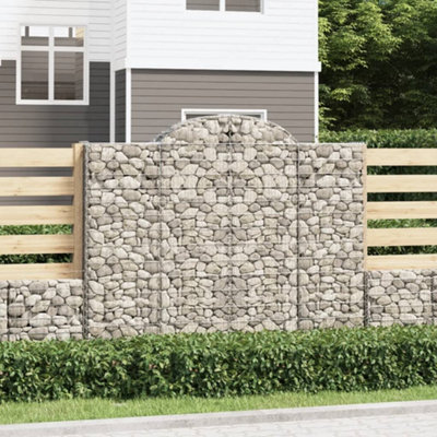 Berkfield Arched Gabion Baskets 7 Pcs 200X30X160/180 Cm Galvanised Iron - image 1