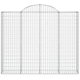 Berkfield Arched Gabion Baskets 7 Pcs 200X30X160/180 Cm Galvanised Iron - thumbnail 4