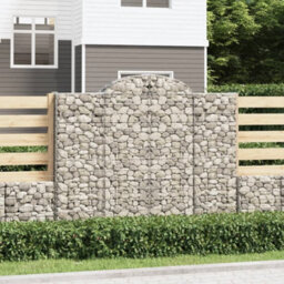 Berkfield Arched Gabion Baskets 7 Pcs 200X30X160/180 Cm Galvanised Iron - thumbnail 1